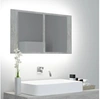 Image de Armoire de salle de bain à miroir LED Gris béton Acrylique