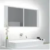 Image de Armoire salle de bain à miroir LED Blanc 100x12x45 cm Acrylique