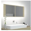 Image de Armoire à miroir à LED de bain Chêne sonoma 100x12x45 Acrylique