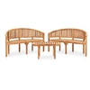 Image de Salon de jardin bois marron 3 pieces 4 personnes