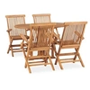 Image de Mobilier à Dîner d'Extérieur Pliable 5 pcs Ensemble de Salle à Manger de Patio Salon de Jardin Table et Chaises de 3059975