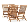 Image de Mobilier à Dîner d'Extérieur Pliable 5 pcs Ensemble de Salle à Manger de Jardin Table et Chaises de Terrasse Patio 3059976