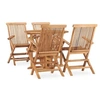 Image de Mobilier à Dîner d'Extérieur Pliable 5 pcs Table et Chaises de Patio Ensemble de Salle à Manger de Jardin Terrasse 3059978