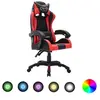 Image de Fauteuil de jeux vidéo avec LED RVB Rouge et noir Similicuir287997