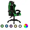 Image de Fauteuil de jeux vidéo avec LED RVB Vert et noir Similicuir287999