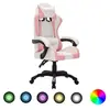 Image de Fauteuil de jeux vidéo avec LED RVB Rose et noir Similicuir