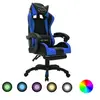 Image de Fauteuil de jeux vidéo avec LED RVB Bleu et noir Similicuir