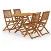 Image de Ensemble à manger de jardin pliable 5 pcs Bois d acacia solide