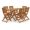 Image de Mobilier à Dîner de Jardin Pliable 7 pcs Table et Chaises de Patio Ensemble de Salle à Manger d'Extérieur Salon de 3060194