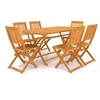 Image de Ensemble à manger de jardin pliable 7 pcs bois d acacia solide