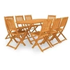 Image de Ensemble à manger de jardin pliable 9 pcs bois d acacia solide