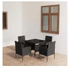 Image de Ensemble à Dîner de Jardin 5 pcs Salon de Jardin Table et Chaises de Terrasse Mobilier de Salle à Manger de Patio 3059414