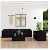 Image de Salon de jardin modulable resine tressee noir 7 pieces x 68 x 63 7 personnes