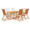 Image de Salon de jardin bois blanc 7 pieces 180.0 x 90 x 75 7 personnes
