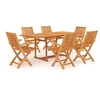 Image de Ensemble de salle à manger de jardin 7 pcs Bois de teck massif