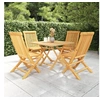Image de Ensemble à manger de jardin 5 pcs Bois de teck massif