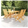 Image de Salon de jardin bois bois 5 pieces 60 x 60 x 60 4 personnes