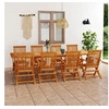 Image de Salon de Jardin 9 pcs Ensemble de Salle à Manger Table et Chaises à Dîner Mobilier de Repas Patio Extérieur Bois 3059613