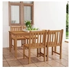 Image de Ensemble de salle à manger de jardin 5 pièces 150 x 90 cm en bois de teck massif 3059933