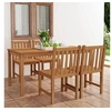 Image de Ensemble de salle à manger de jardin 5 pièces 160 x 80 cm en bois de teck massif 3059937