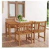 Image de Ensemble de salle à manger de jardin 5 pcs bois de teck solide