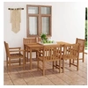 Image de Ensemble à manger de jardin 7 pcs Bois de teck massif