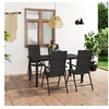 Image de Ensemble à manger de jardin 5 pcs noir