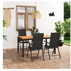 Image de Ensemble à manger de jardin 5 pcs noir et marron