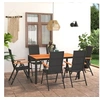 Image de Ensemble à manger de jardin 7 pcs noir et marron