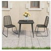Image de Ensemble à manger de jardin 3 pcs PVC résine tressée noir