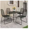 Image de Salon de jardin rotin noir 5 pieces 80.0 x 80 x 74 5 personnes