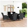 Image de Salon de jardin 6 personnes 7 pieces resine tressee 200.0 x 100 x 74 cm gris