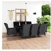 Image de 9-delige Tuinset met kussens poly rattan donkergrijs3060138
