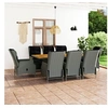 Image de Mobilier à dîner 9 pcs avec coussins Résine tressée Gris clair
