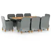 Image de 8 personnes 9 pieces salon de jardin resine tressee 200.0 x 100 x 74 gris