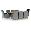 Image de Mobilier à Dîner 9 pcs avec Coussins Salon de Jardin Table et Chaises de Patio Ensemble de Salle à Manger d'Extérieur 3060188
