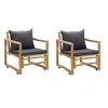 Image de Lot de 2 chaise en bambou non pliable exterieur H. 71.5 cm bois