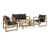 Image de Salon de jardin bambou gris 4 pieces 90.0 x 49.5 x 115.0 4 personnes
