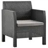 Image de Chaise de jardin avec coussin PP Rotin Anthracite