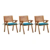 Image de Lot de 3 chaise polyester 87 cm bleu