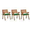 Image de Lot de 3 chaise H. 87 cm empilable non pliable exterieur en acacia marron