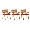 Image de Lot de 3 chaise polyester 87 cm rouge
