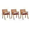 Image de Lot de 3 chaise exterieur non pliable H. 87 cm en acacia rouge