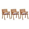 Image de Lot de 3 chaise en acacia H. 87 cm marron exterieur