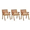 Image de Lot de 3 chaise exterieur empilable non pliable H. 87 cm en acacia beige