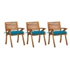Image de Lot de 3 chaise H. 87 cm empilable non pliable en acacia exterieur marron
