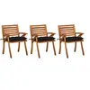 Image de Lot de 3 chaise H. 87 cm en acacia noir exterieur