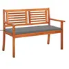 Image de Banc de jardin 2 places avec coussin 120 cm Bois d eucalyptus