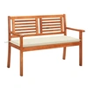 Image de Banc de jardin 2 places avec coussin 120 cm Bois d eucalyptus