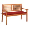 Image de Banc de jardin 2 places avec coussin 120 cm Bois d eucalyptus
